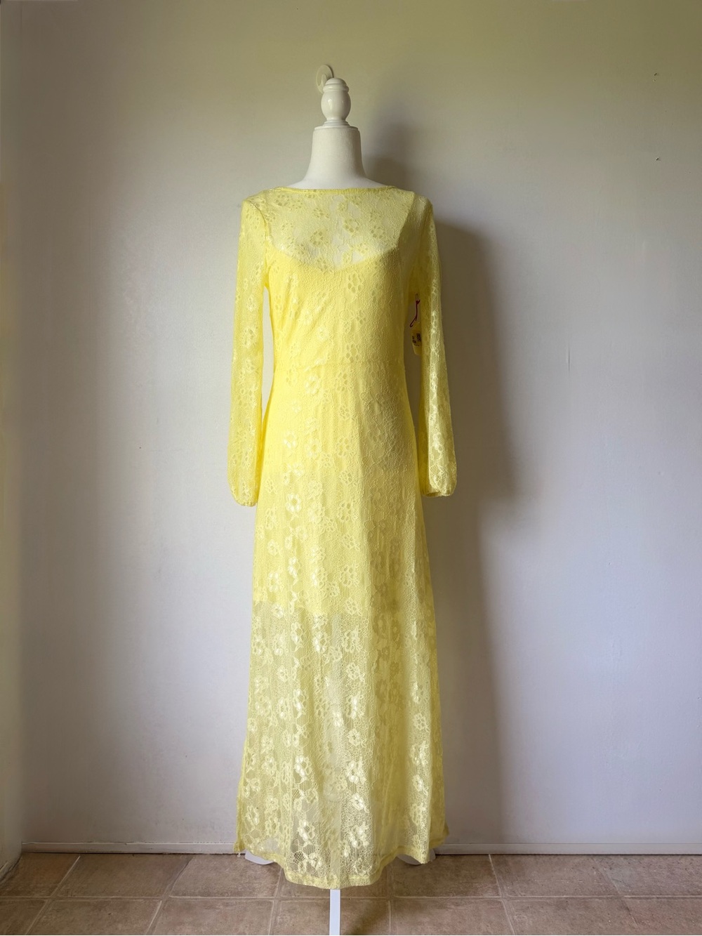 Floral Lace Yellow Maxi
Long Sleeve Dress - Picture 3 of 7